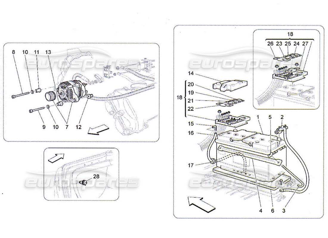 a part diagram from the maserati qtp. (2010) 4.2 parts catalogue