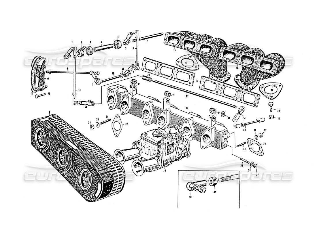 a part diagram from the maserati 3500 parts catalogue