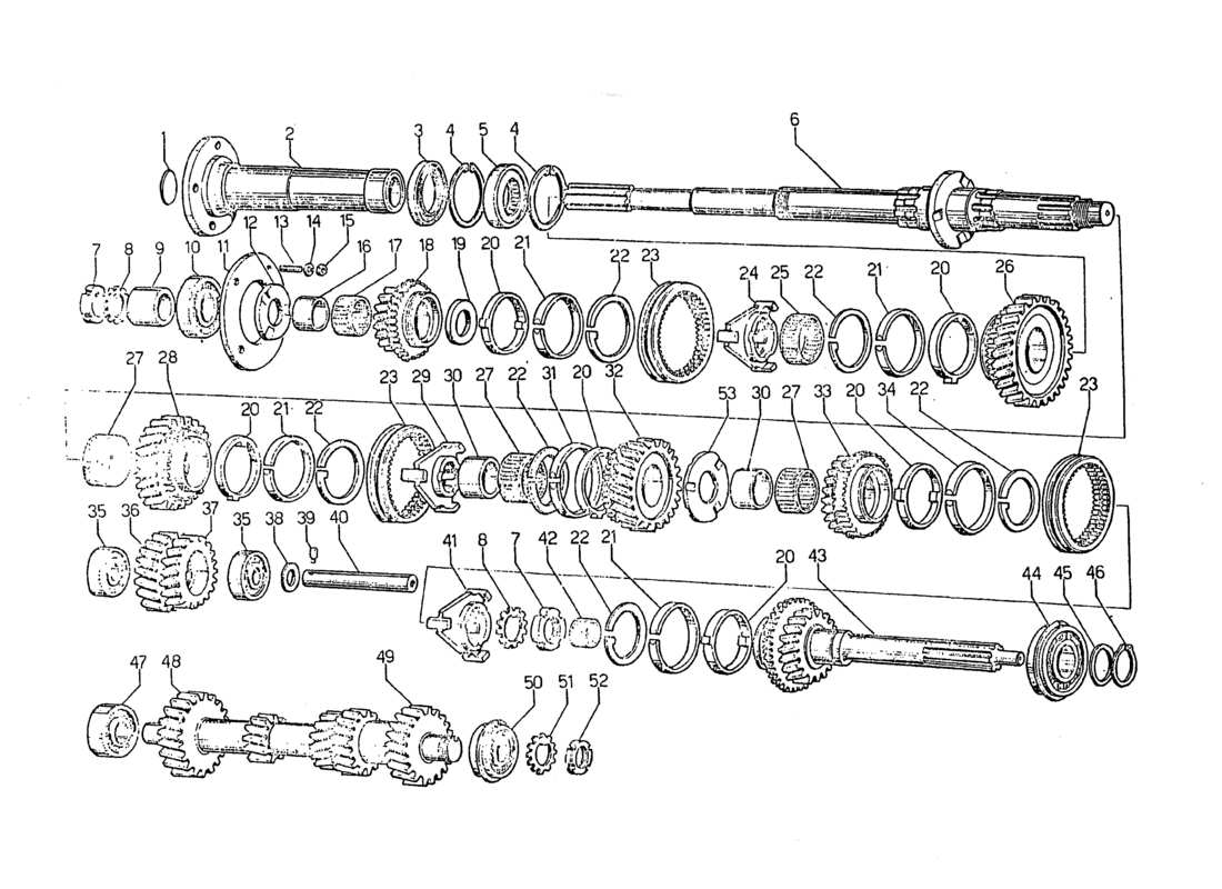VIEW PARTS DIAGRAMS FROM THE LAMBORGHINI JARAMA PARTS CATALOGUE a part diagram from the lamborghini jarama parts catalogue