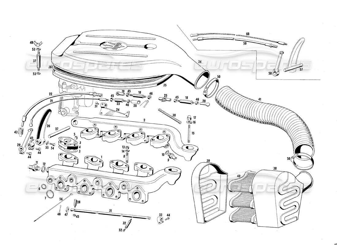 a part diagram from the maserati mexico parts catalogue