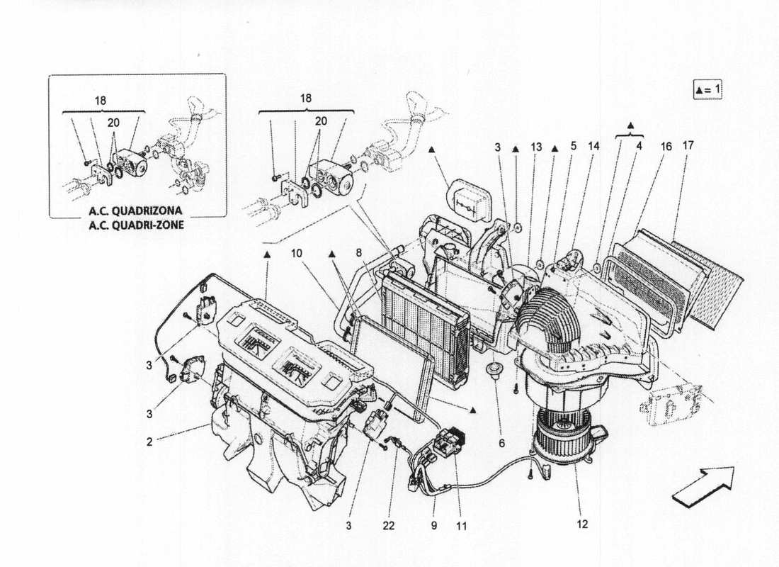 a part diagram from the maserati qtp. v6 3.0 bt 410bhp 2wd 2017 parts catalogue