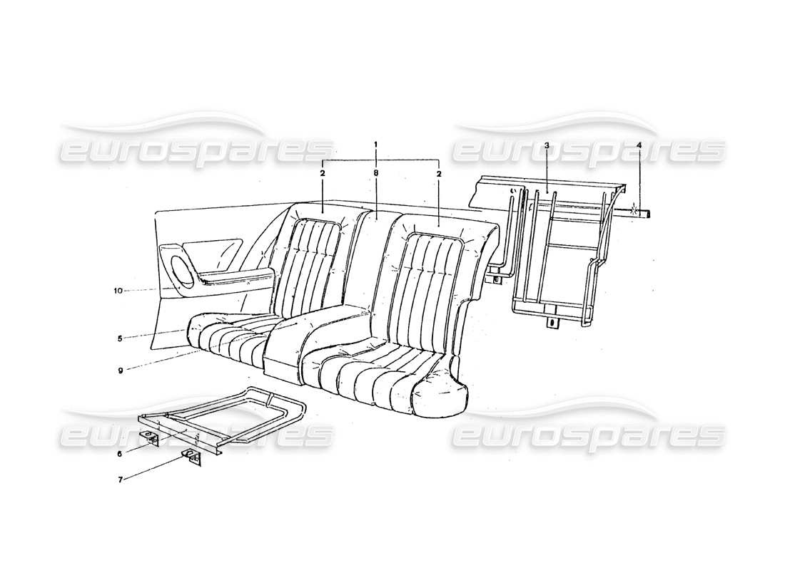 a part diagram from the ferrari 365 gt4 2+2 coachwork parts catalogue