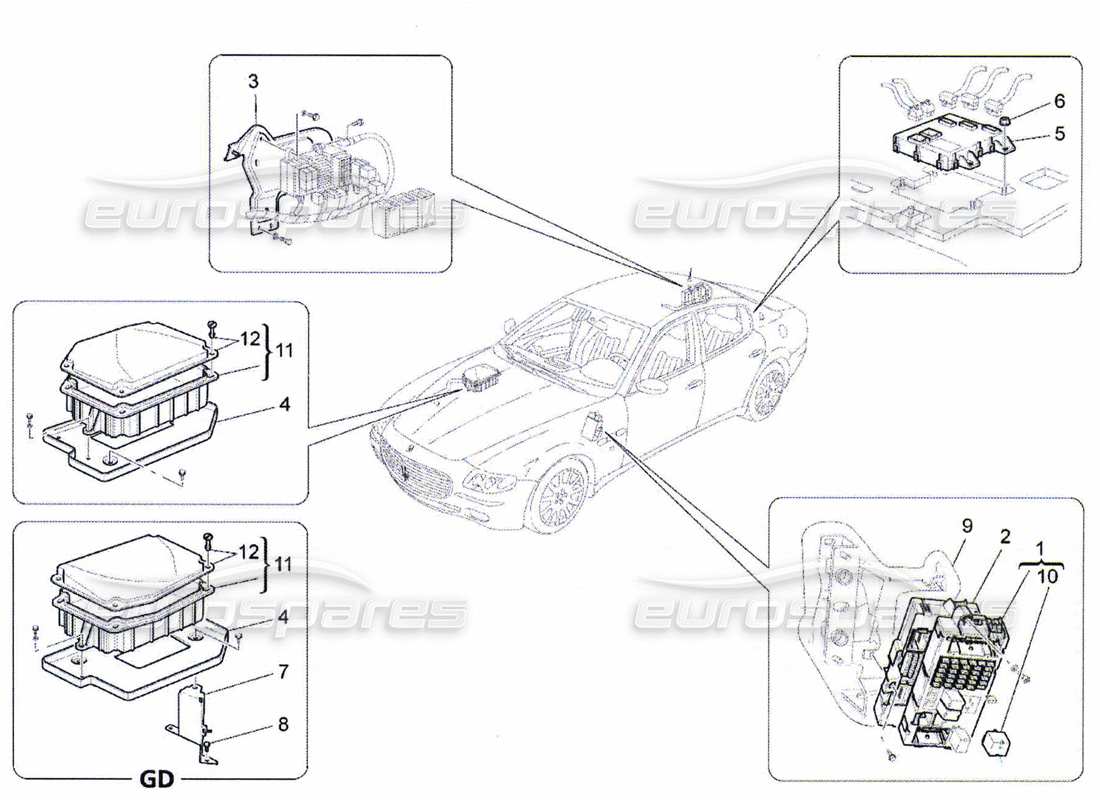 a part diagram from the maserati qtp. (2010) 4.7 parts catalogue