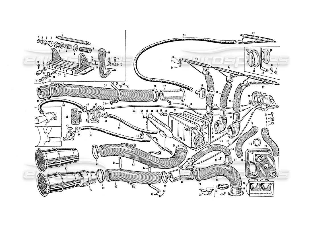 a part diagram from the maserati 3500 parts catalogue