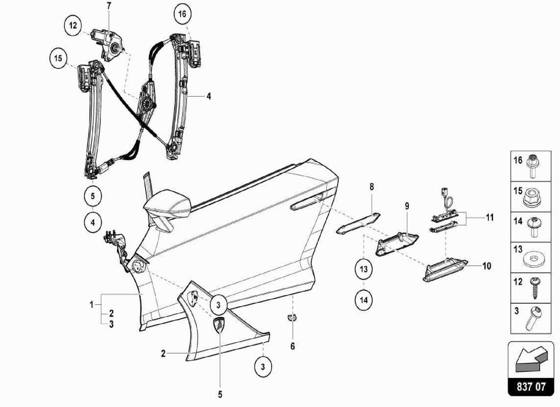 a part diagram from the lamborghini centenario spider parts catalogue