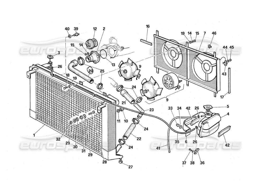 a part diagram from the maserati quattroporte (1967-1979) parts catalogue