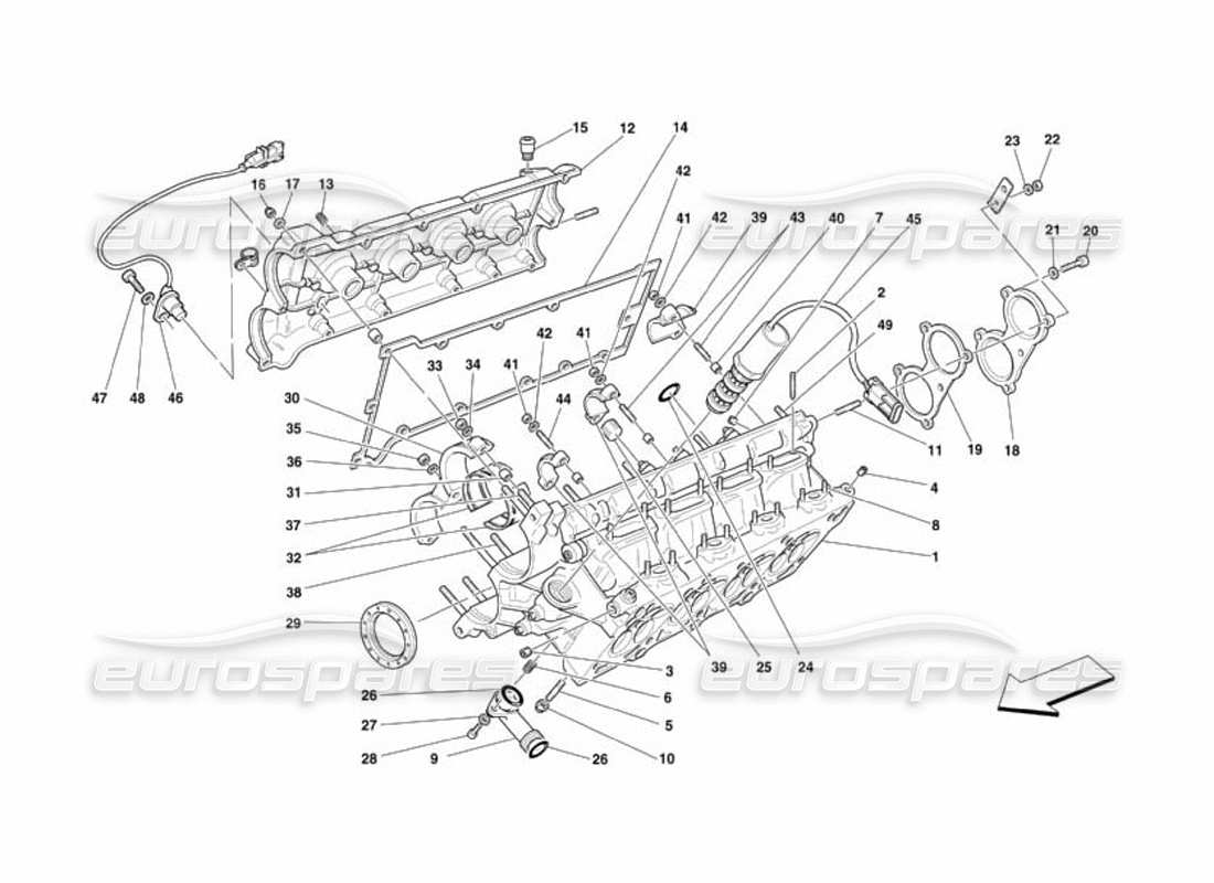 a part diagram from the ferrari 360 challenge (2000) parts catalogue