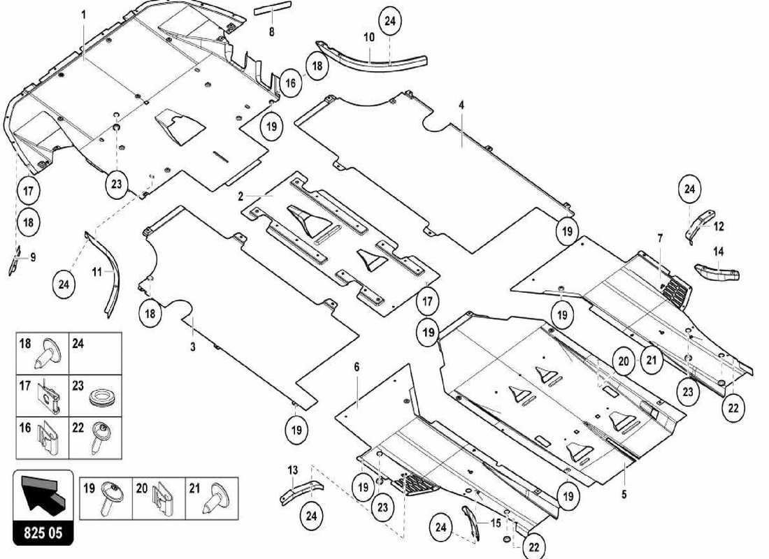 VIEW PARTS DIAGRAMS FROM THE LAMBORGHINI CENTENARIO PARTS CATALOGUE a part diagram from the lamborghini centenario parts catalogue