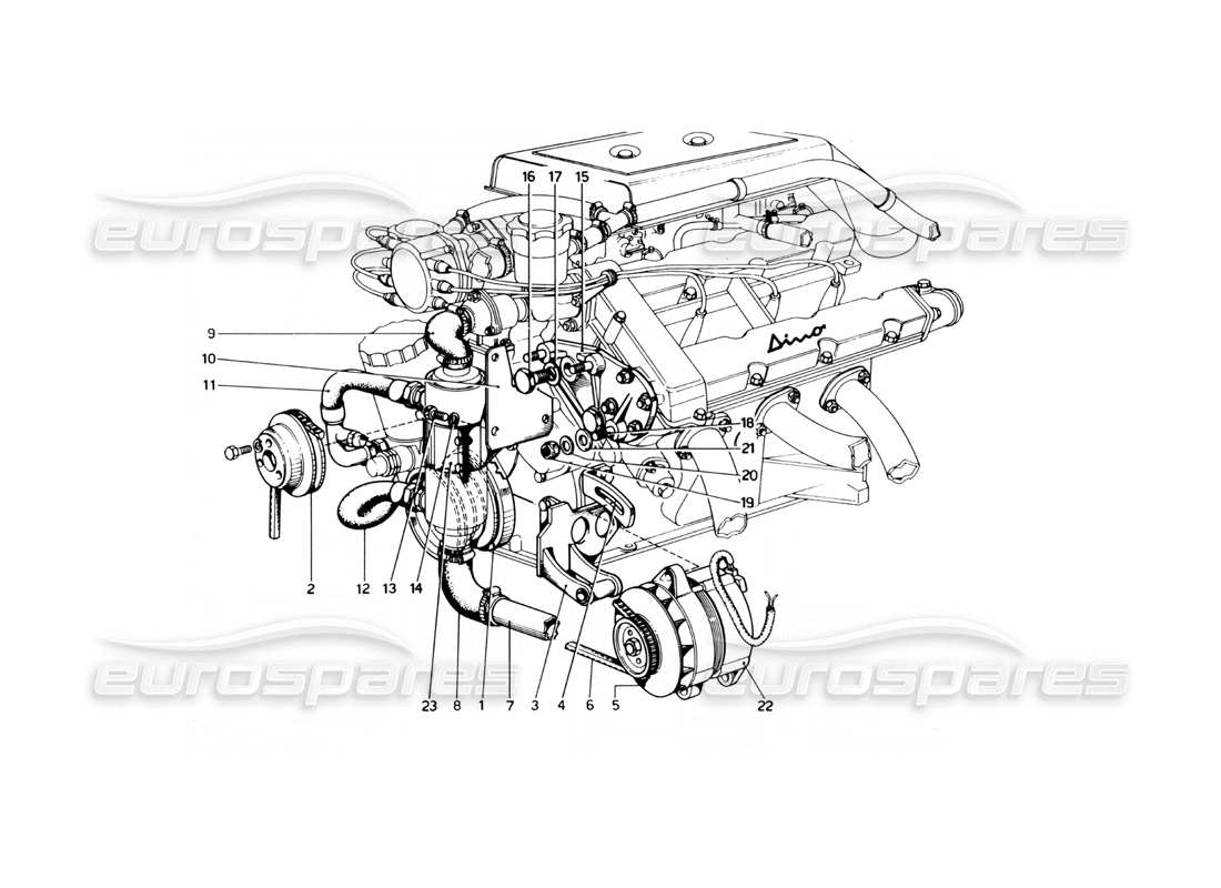 a part diagram from the ferrari 246 parts catalogue