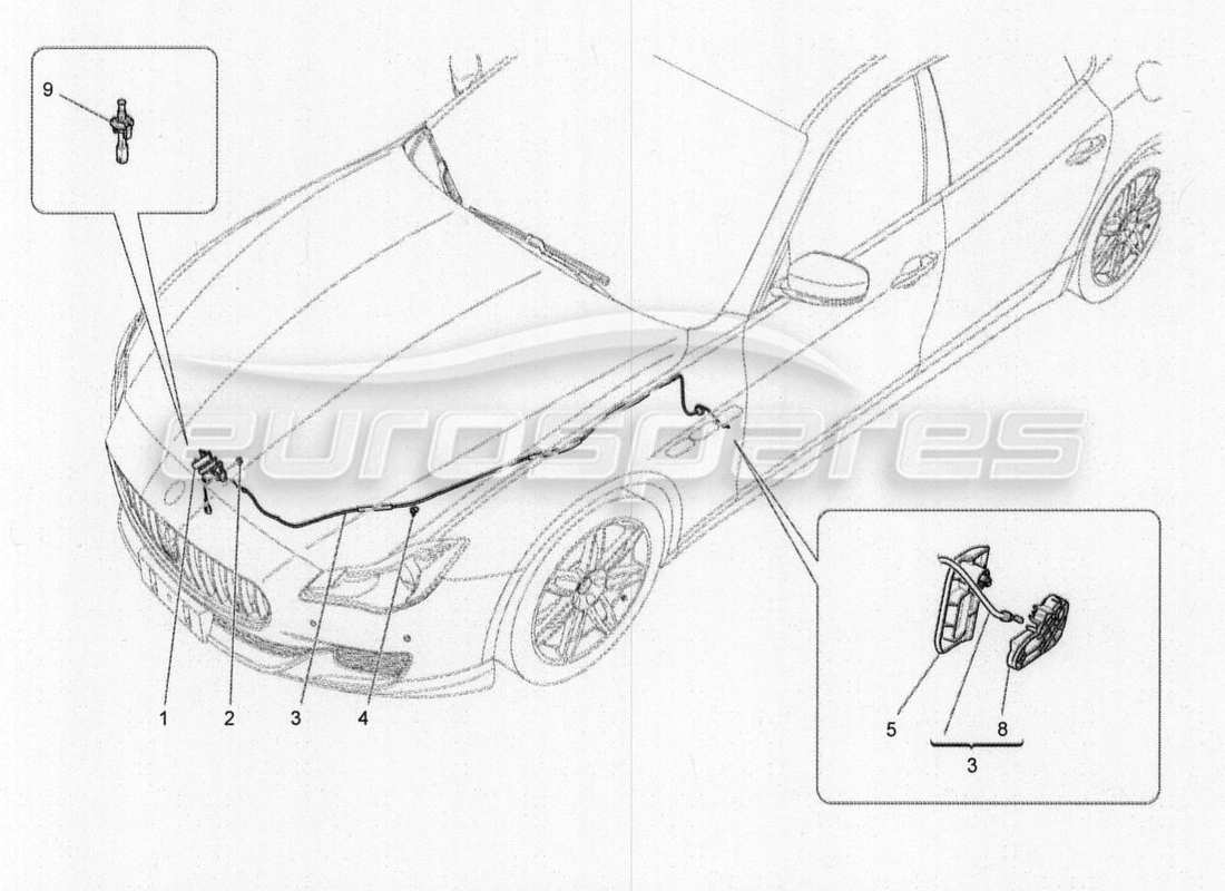 a part diagram from the maserati qtp. v8 3.8 530bhp 2014 auto parts catalogue