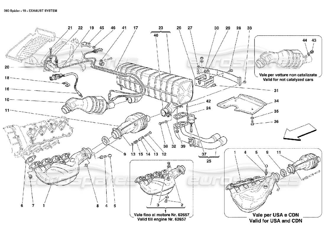 a part diagram from the ferrari 360 parts catalogue