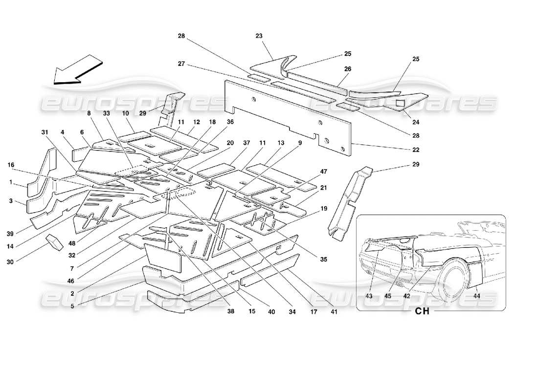 a part diagram from the ferrari 355 (2.7 motronic) parts catalogue