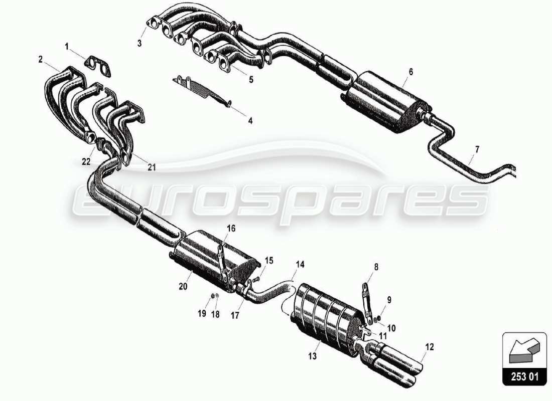VIEW PARTS DIAGRAMS FROM THE LAMBORGHINI 350 PARTS CATALOGUE a part diagram from the lamborghini 350 parts catalogue