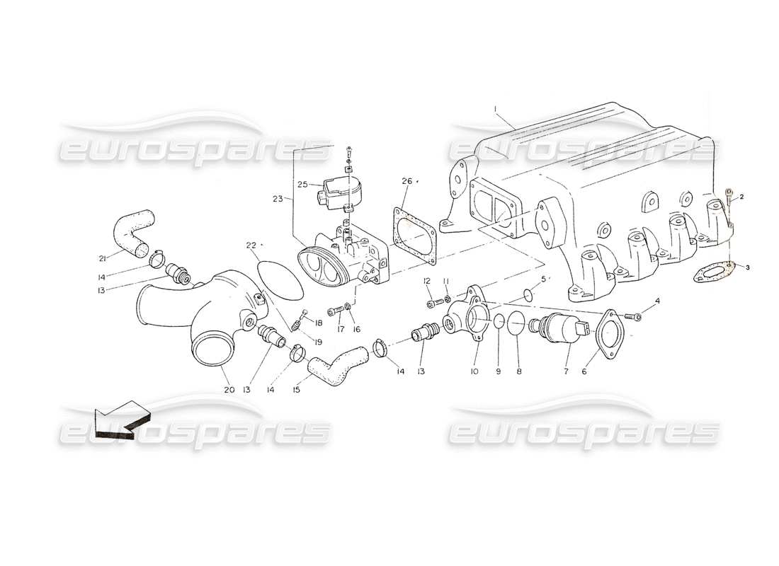 a part diagram from the maserati shamal parts catalogue