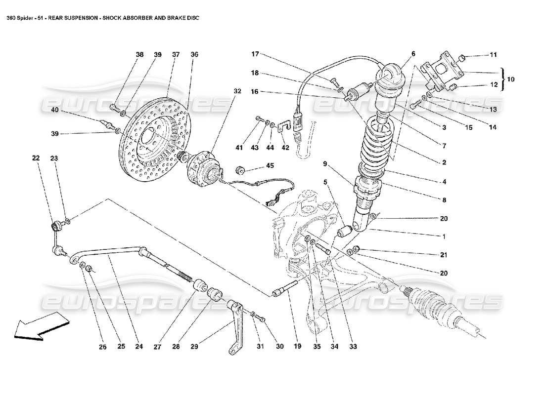 a part diagram from the ferrari 360 spider parts catalogue