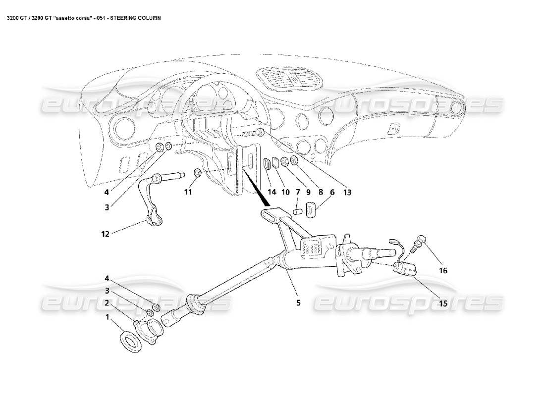 a part diagram from the maserati 3200 parts catalogue