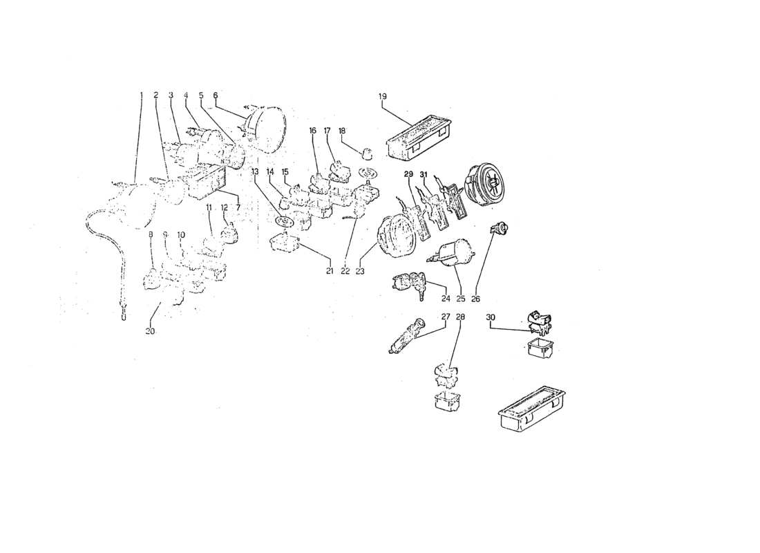 VIEW PARTS DIAGRAMS FROM THE LAMBORGHINI JARAMA PARTS CATALOGUE a part diagram from the lamborghini jarama parts catalogue