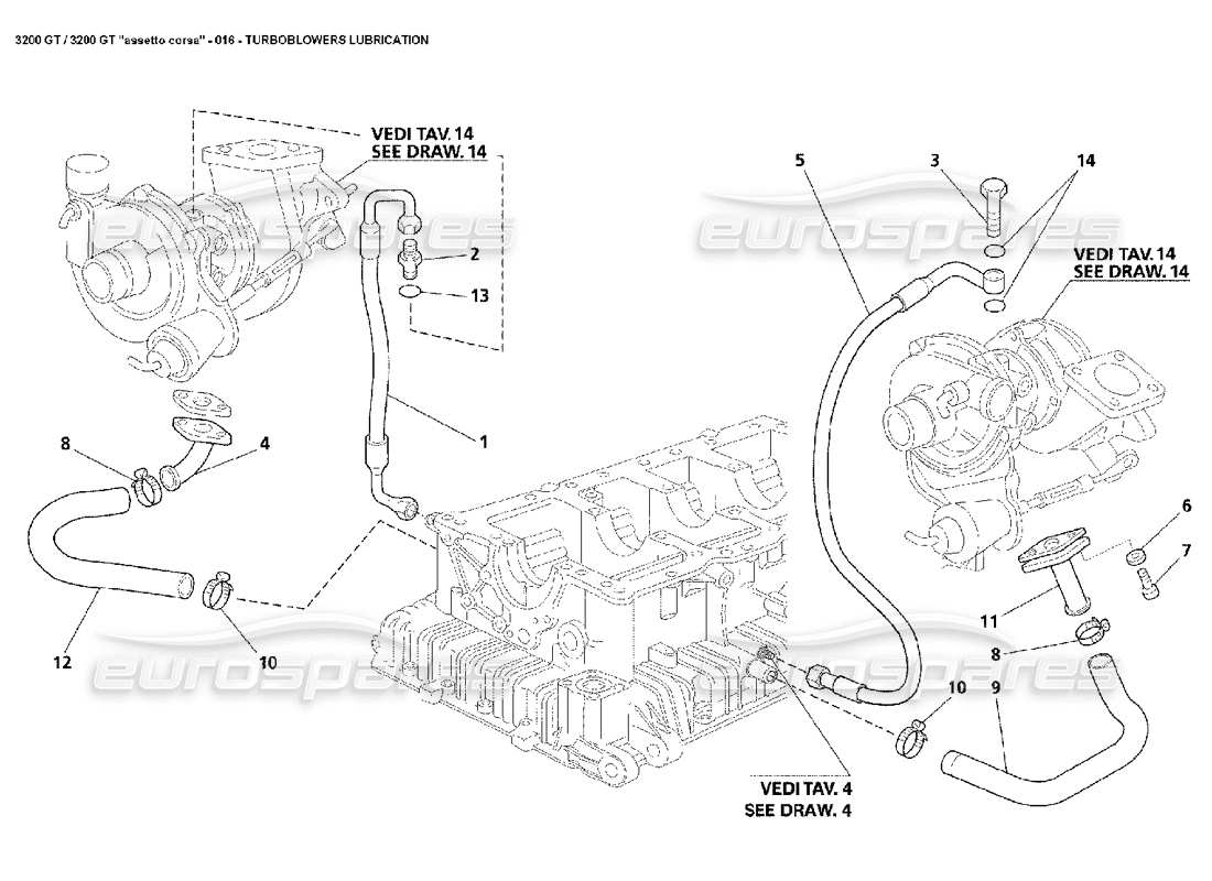 VIEW PARTS DIAGRAMS FROM THE MASERATI 3200 PARTS CATALOGUE a part diagram from the maserati 3200 parts catalogue