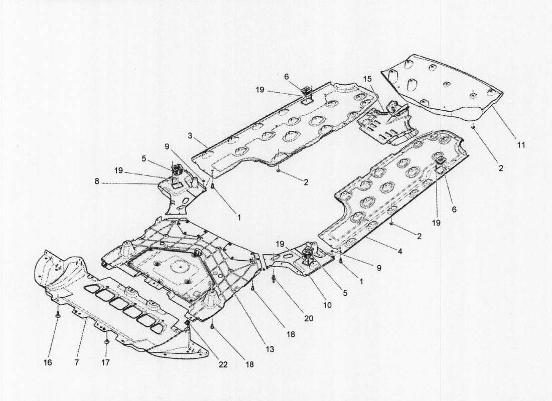 a part diagram from the maserati quattroporte m156 (2014 onwards) parts catalogue