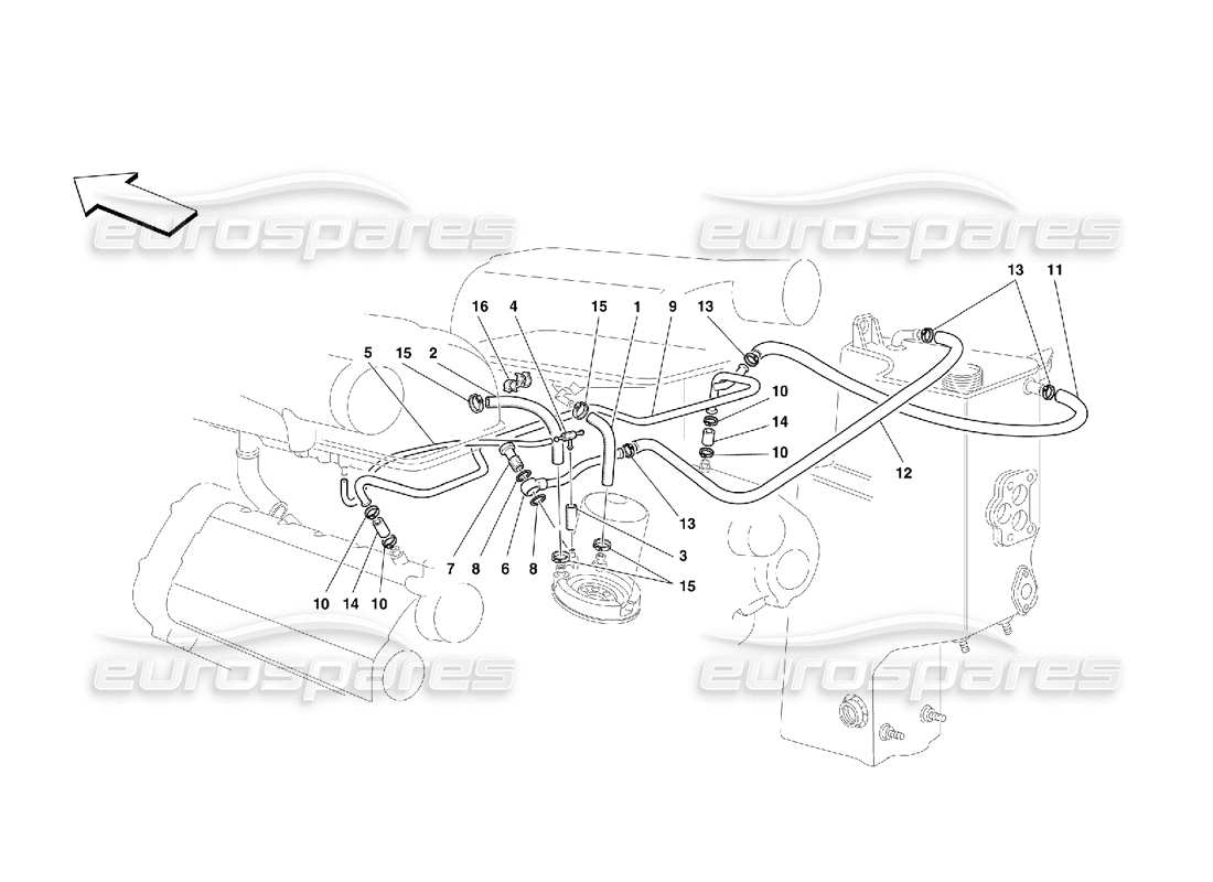 a part diagram from the ferrari 355 (5.2 motronic) parts catalogue