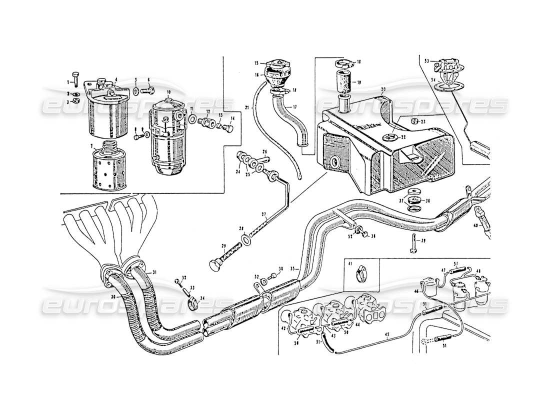 a part diagram from the maserati 3500 parts catalogue