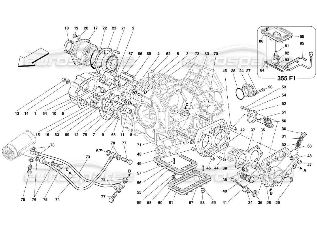 a part diagram from the ferrari 355 parts catalogue