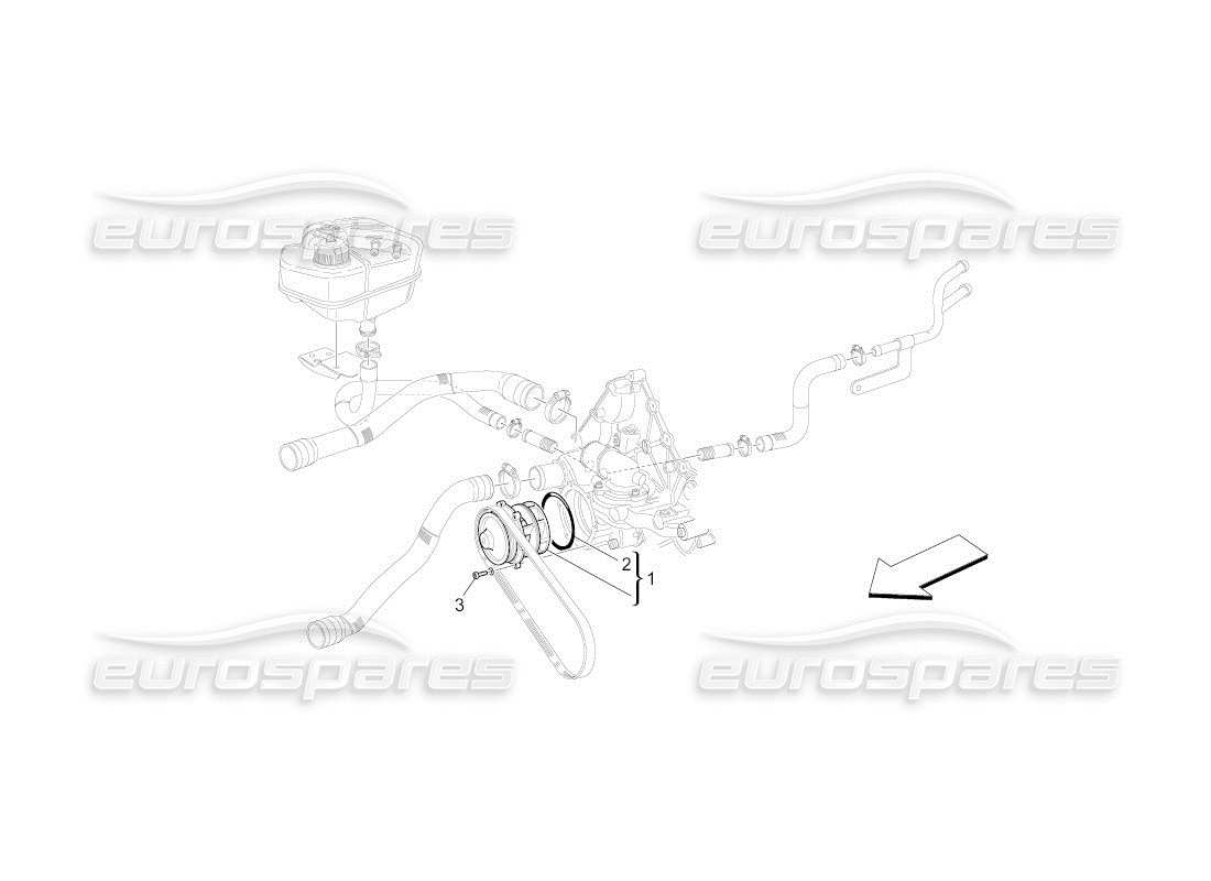 maserati qtp. (2010) 4.2 auto cooling system: water pump part diagram