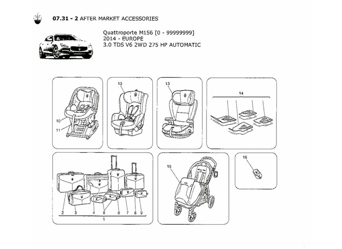 maserati qtp. v6 3.0 tds 275bhp 2014 after market accessories part diagram