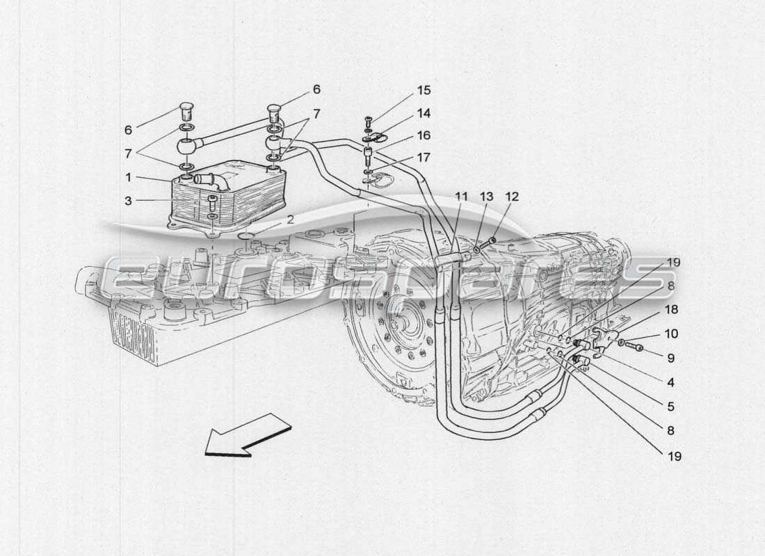 maserati grancabrio mc centenario oil lubrication and cooling part diagram