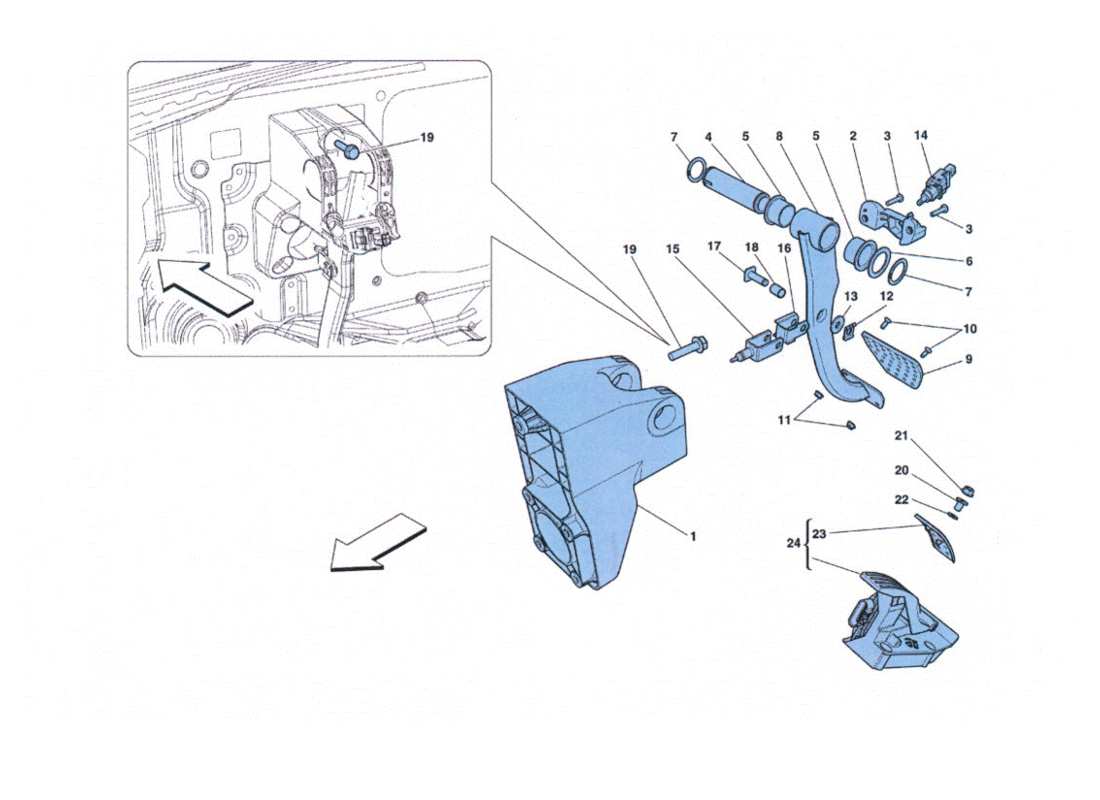 ferrari 458 challenge complete pedal assembly parts diagram
