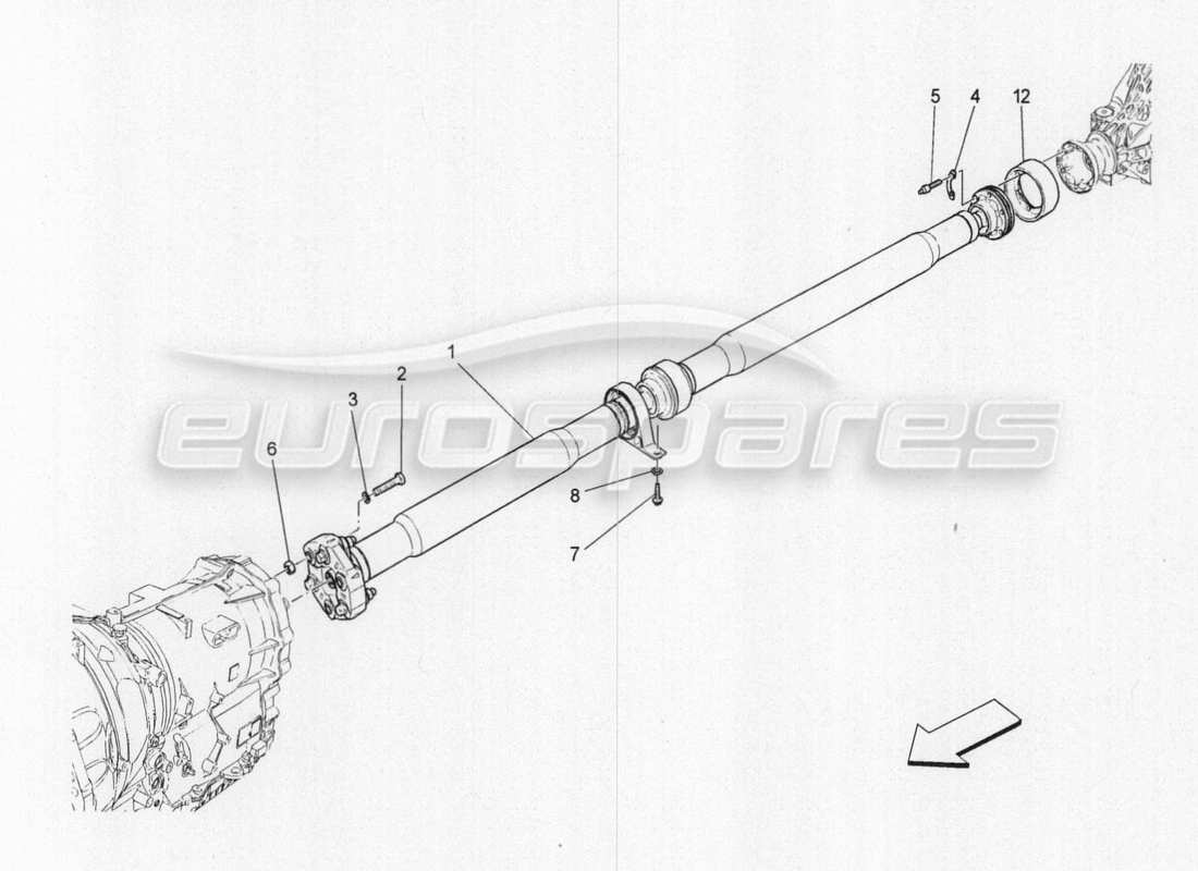 maserati qtp. v8 3.8 530bhp 2014 auto tranmission shaft parts diagram