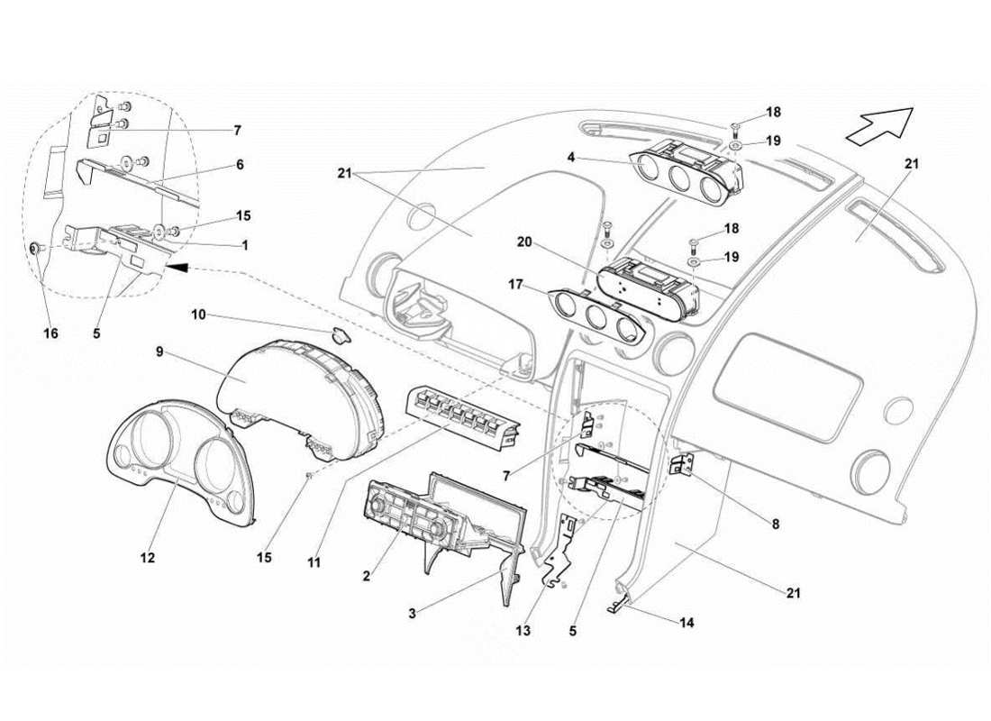 lamborghini gallardo lp560-4s update dashboard instruments part diagram