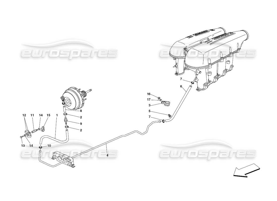 ferrari 430 challenge (2006) brake booster system parts diagram