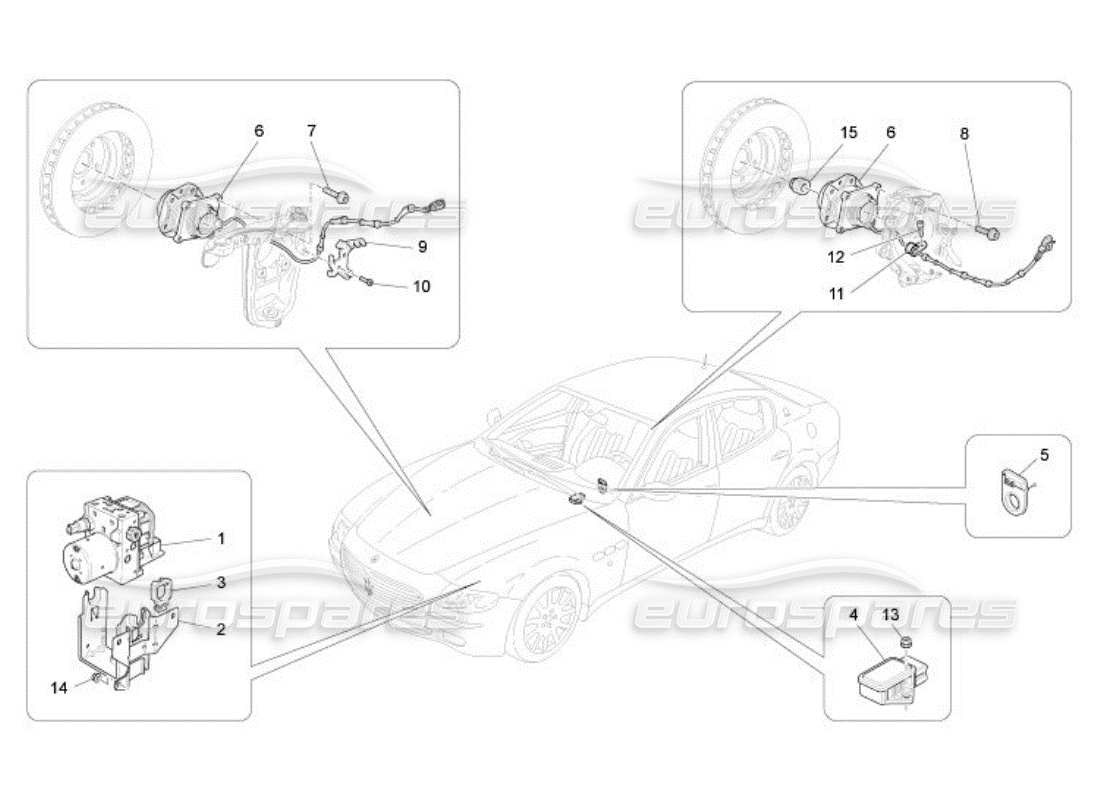 maserati qtp. (2005) 4.2 braking control systems part diagram