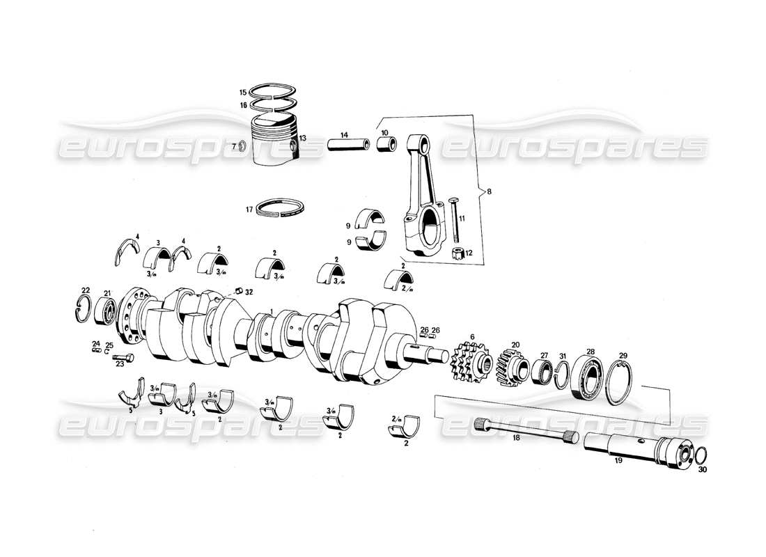 maserati qtp.v8 4.9 (s3) 1979 moving parts part diagram