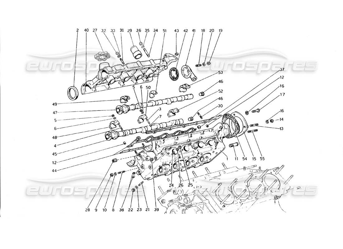 ferrari 308 gt4 dino (1979) cylinder head (right) part diagram