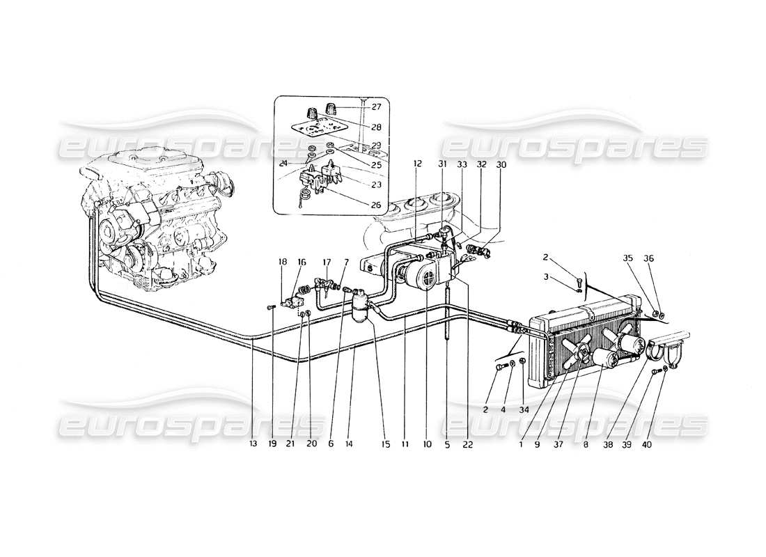 ferrari 308 gt4 dino (1979) air conditioning system parts diagram