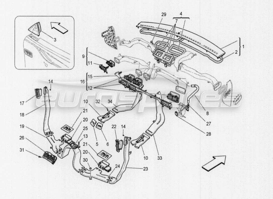 maserati qtp. v8 3.8 530bhp auto 2015 a c unit: electronic control parts diagram