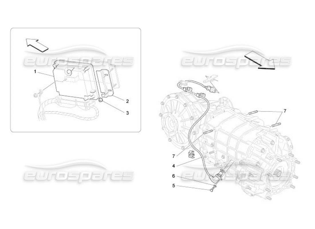 maserati qtp. (2005) 4.2 electronic control (gearbox) part diagram