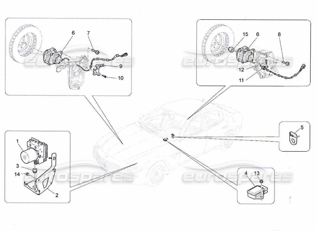 maserati qtp. (2010) 4.7 braking control systems part diagram