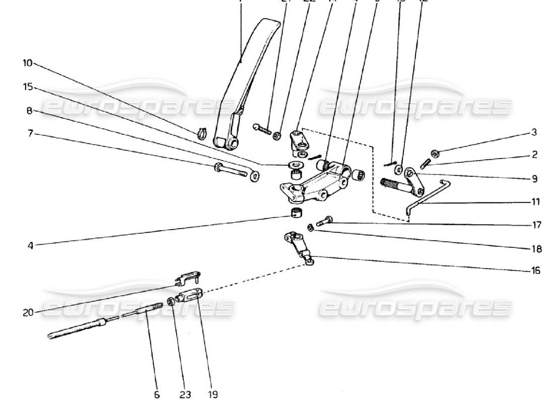 ferrari 308 gtb (1976) throttle control (variants for rhd versions) parts diagram