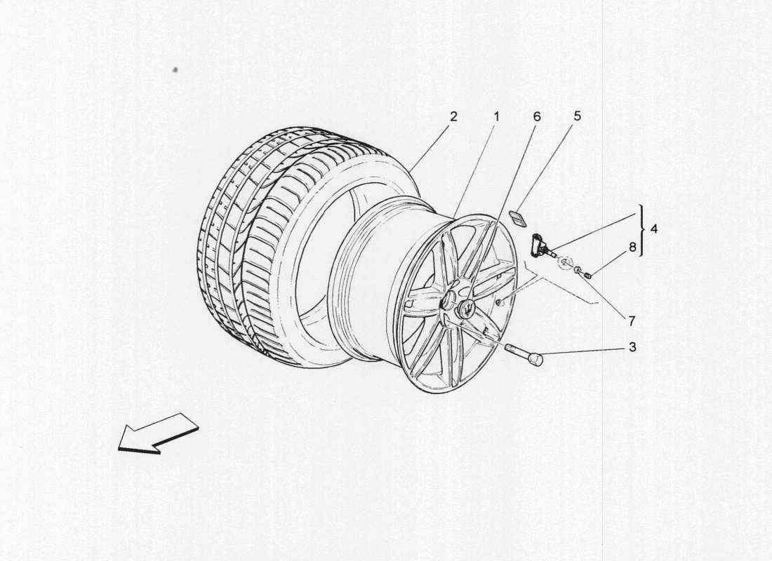 maserati qtp. v6 3.0 bt 410bhp 2wd 2017 wheels and tyres part diagram