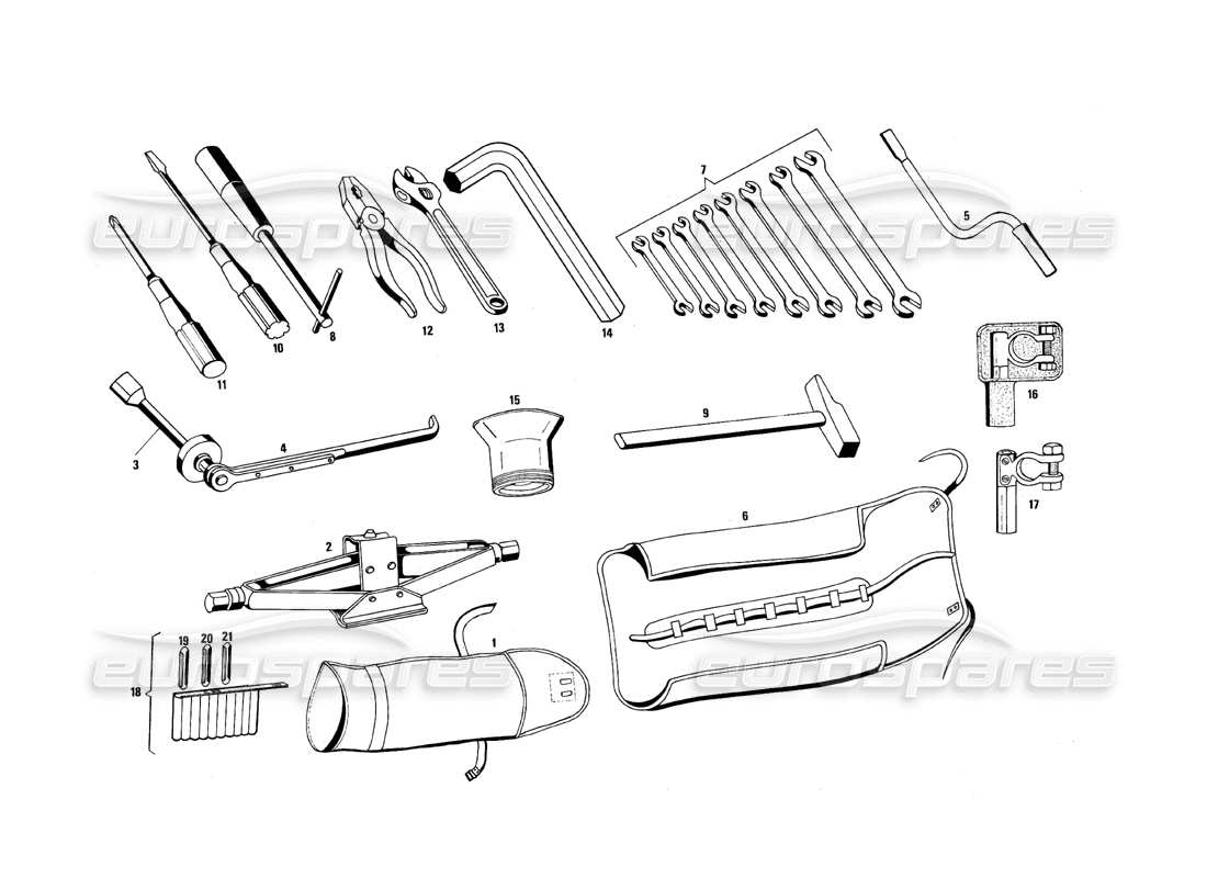 maserati qtp.v8 4.9 (s3) 1979 tools parts diagram