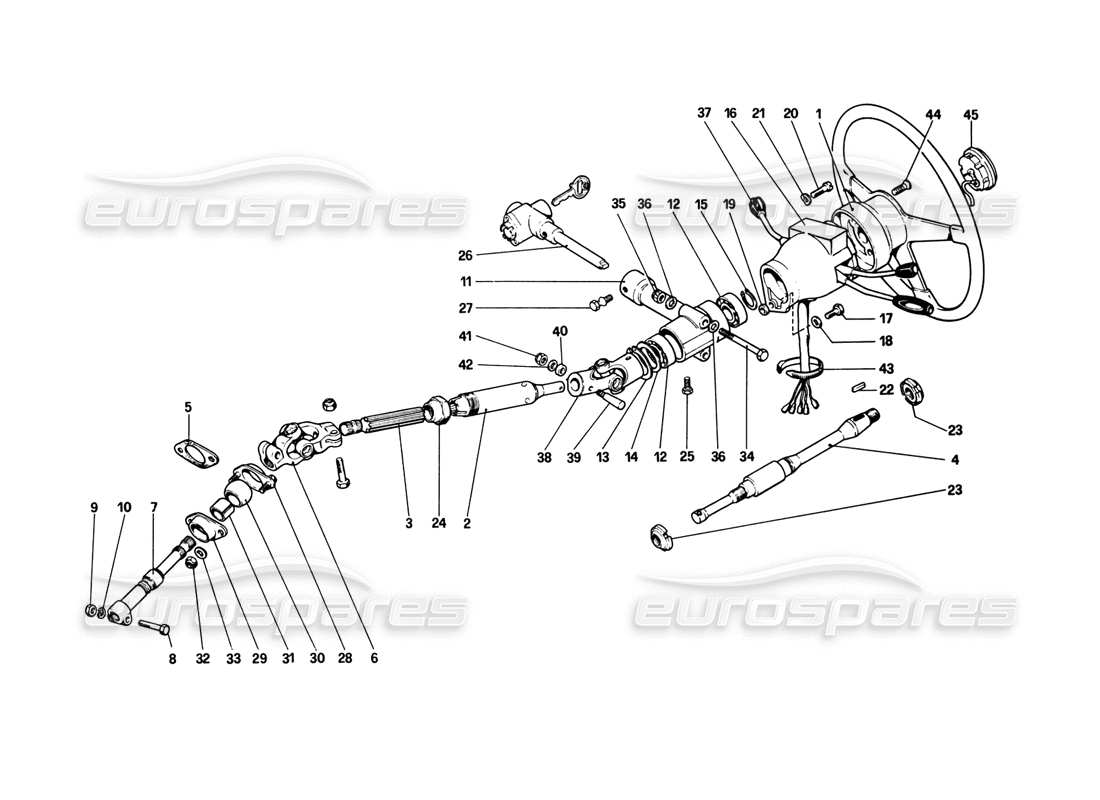 ferrari 308 gtb (1980) steering column parts diagram