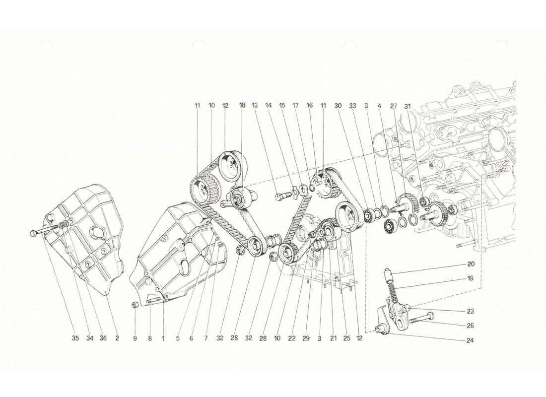 ferrari 208 gtb gts timing system - controls parts diagram