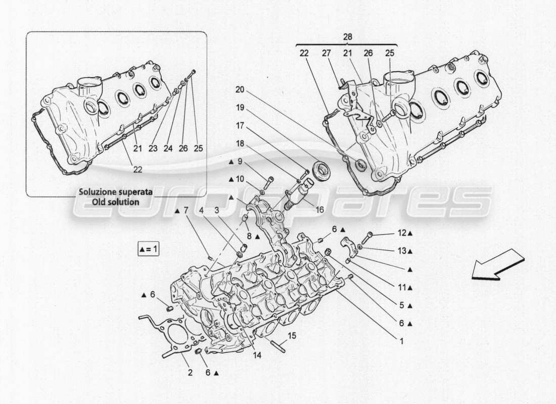 maserati granturismo special edition lh cylinder head parts diagram