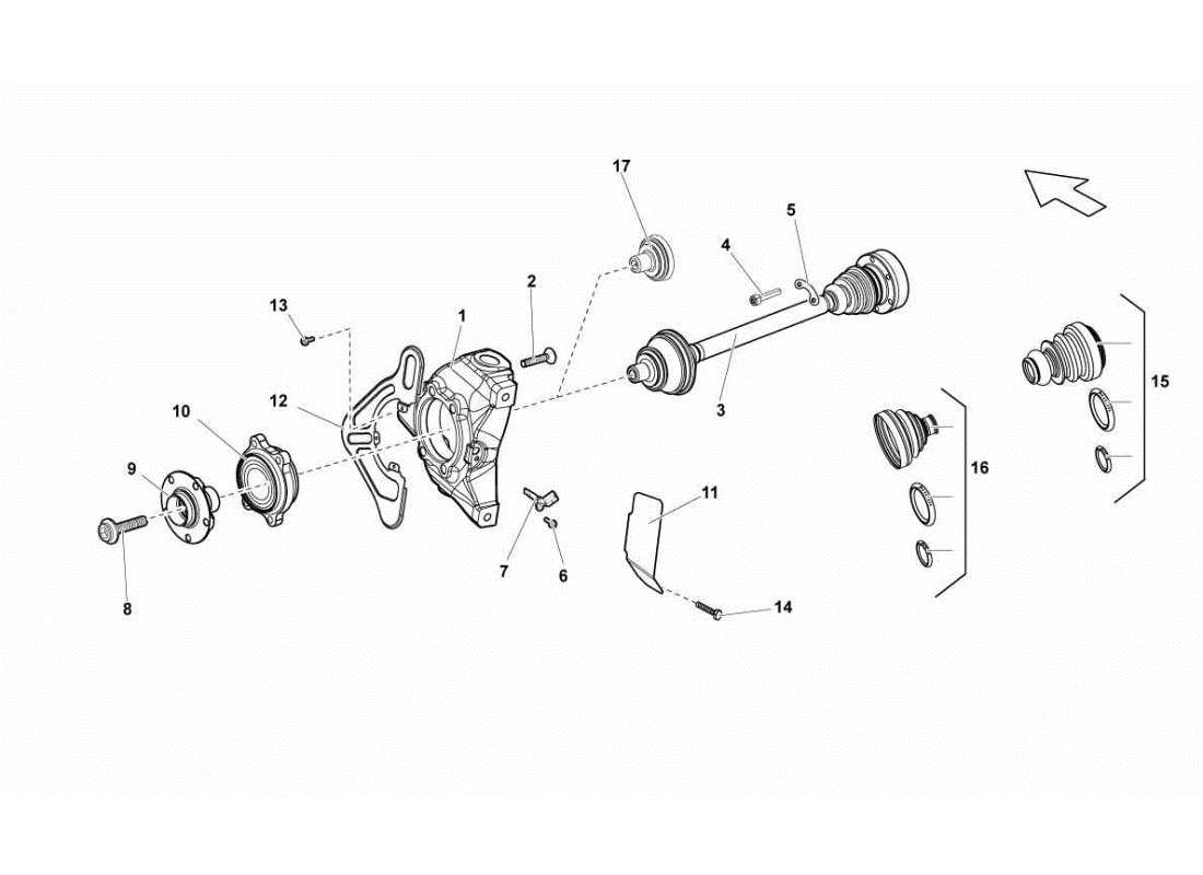 LAMBORGHINI GALLARDO STS II SC FRONT DRIVE SHAFT PART DIAGRAM lamborghini gallardo sts ii sc front drive shaft part diagram