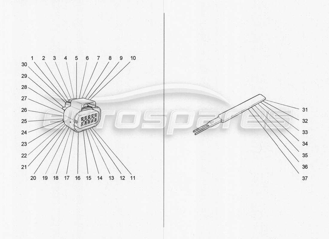 maserati qtp. v8 3.8 530bhp 2014 auto connectors part diagram