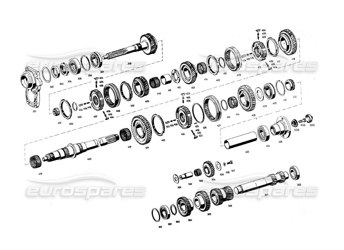 maserati qtp.v8 4.9 (s3) 1979 transmission gear part diagram