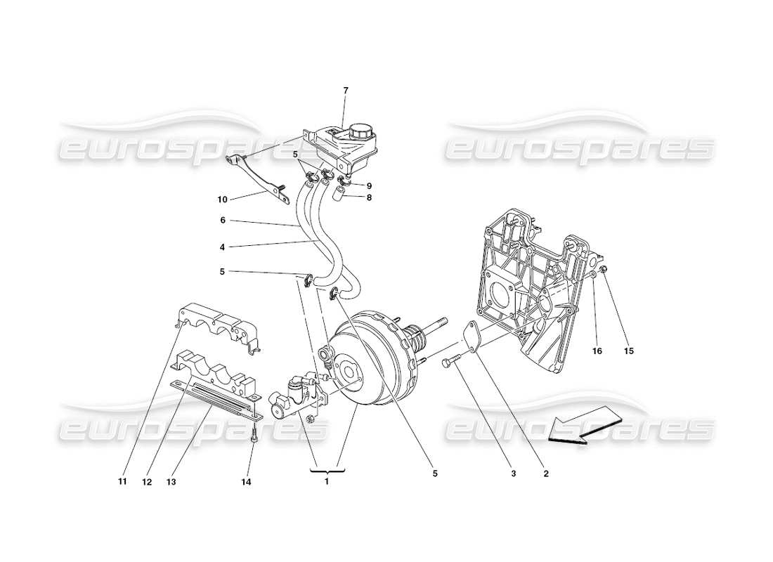 ferrari 430 challenge (2006) brakes and clutch hydraulic controls parts diagram